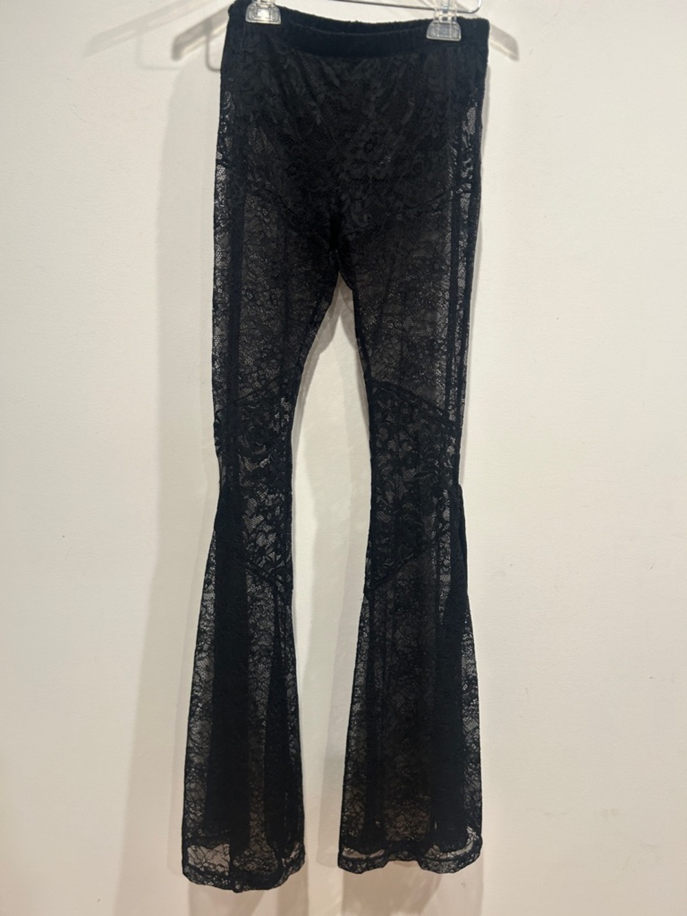 Dolls Kill Current Mood Black Lace Flare Pants women’s size medium new